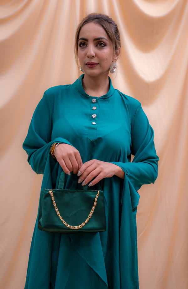 ARABIC STYLE SEA GREEN CO-ORD SET WITH BAG